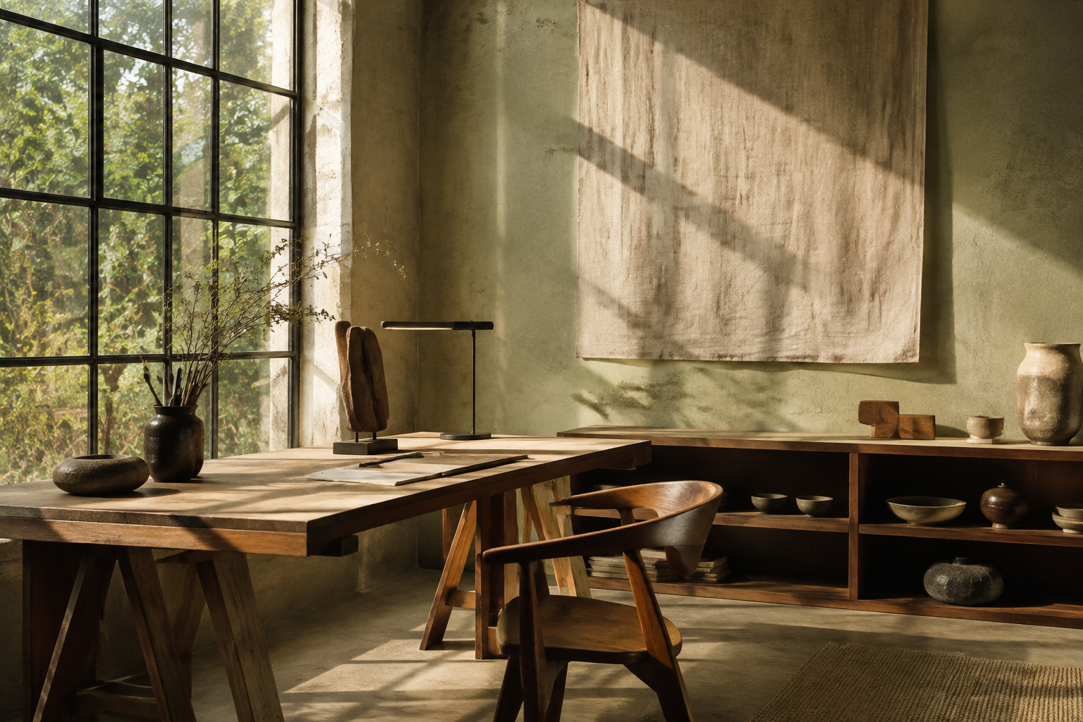 Atelier No. 4, an AI-generated workspace interior concept